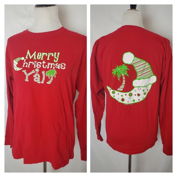 Merry Christmas Y'all South Carolina long sleeved tee - Picture 1 of 9